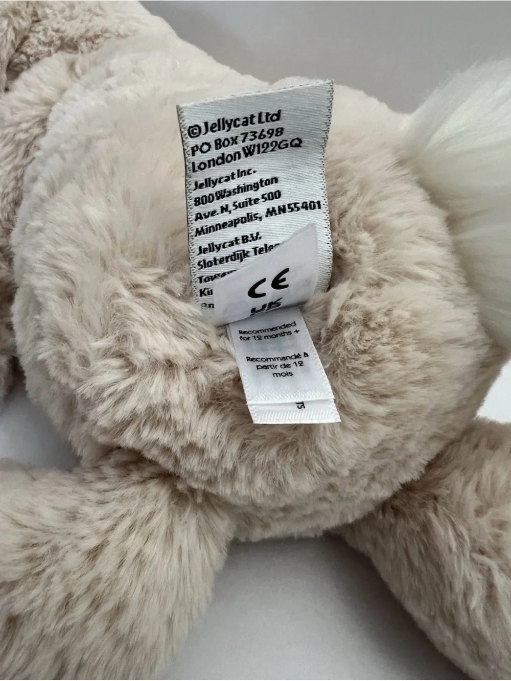 Jellycat London Bashful Bunny Plush Beige Rabbit 11” Medium Soft Toy Gold Tag